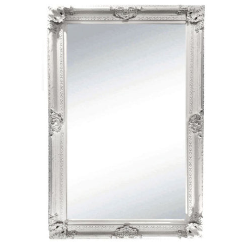 Gabriel Ornate Brushed White Wall Mirror