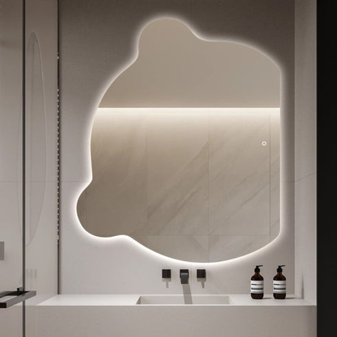 Torquay Teddy Irregular Modern Anti-Fog Backlit LED Bathroom Mirror with Touch Sensor