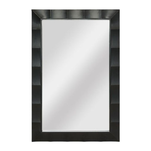 Fernando Black Wall Mirror - Modern Faceted Frame Rectangle Mirror Australia