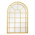 Greer Arched Window Gold Wall Mirror - Metal Grid Modern Feature Mirror