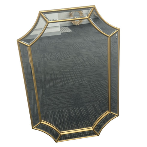 Lani irregular decorative wall mirror with gold wood frame