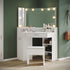 Evora White Corner Dressing Table with Triple Mirror & Storage - Makeup Vanity with Drawers