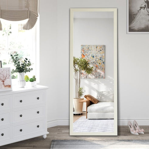 Olegas Full Length White Wall Mirror - Modern Floor Mirror
