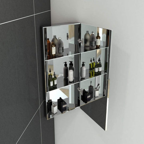 Coralie Stainless Steel Wall Mounted Bathroom Mirror Cabinet