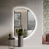 Brunswick Frameless Left Cut Moon Anti Fog Backlit LED Wall Mirror