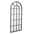 Bailey Arched Metal Grid Industrial Window Black Wall Mirror