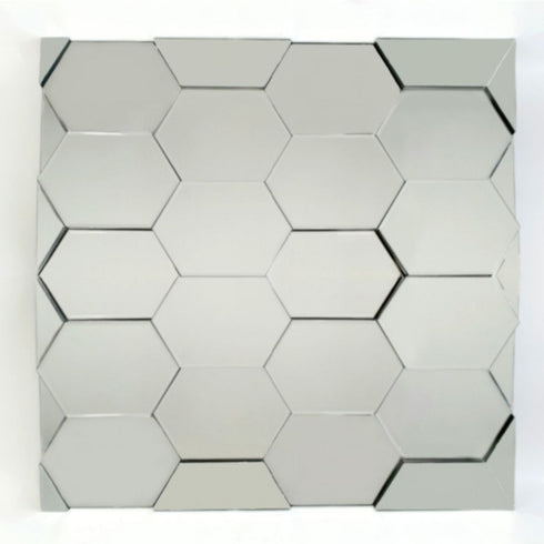 Zephyr Square 3D Wall Mirror - Multi Faceted Geometric Decorative Mirror Panel