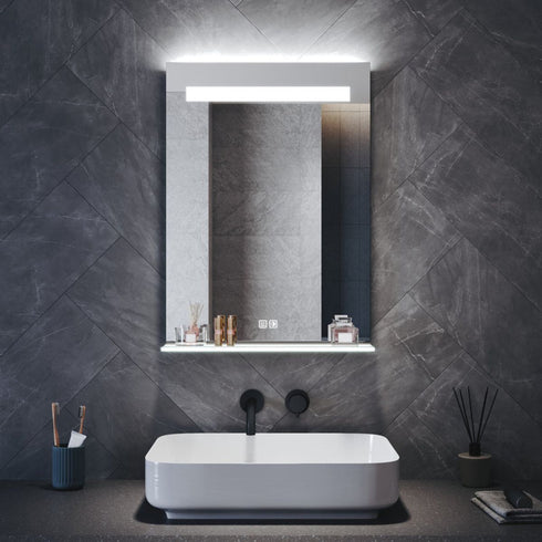 Arzen LED Bathroom Mirror with 3 Light Colours & Shelf