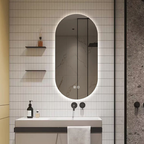 Elda Frameless Oval Backlit LED Wall Mirror