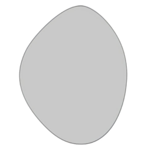 Miel Pebble Shape Brushed Nickel Wall Mirror