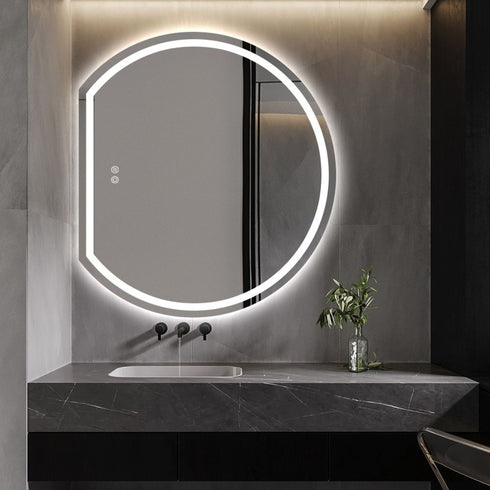Wategos Crescent Shape Left Cut Moon Frontlit Frosted LED Bathroom Mirror