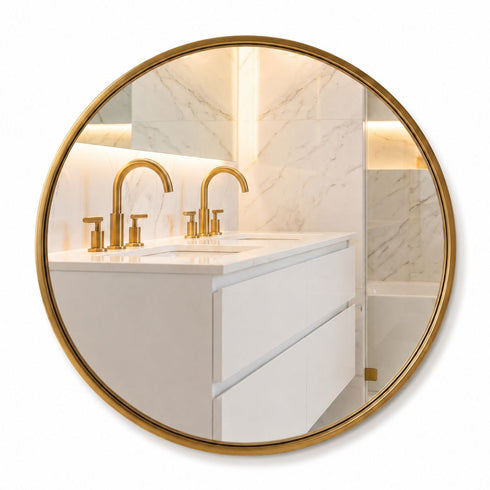 Georgina Gold Round Wall Mirror