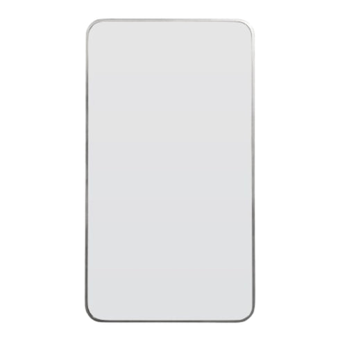 Albin Radius Rectangle Brushed Nickel Wall Mirror