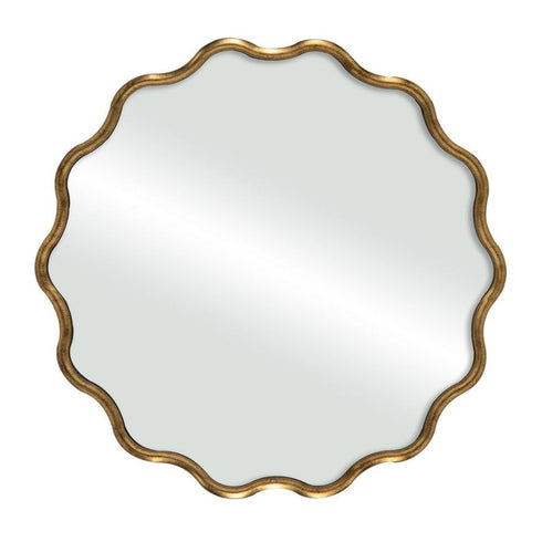 Kyle Antique Gold Round Wall Mirror
