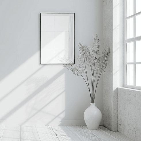 Elric rectangular black wall mirror