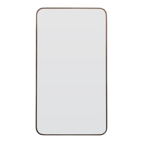 Albin Radius Rectangle Antique Brass Wall Mirror