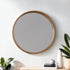 Gable Rubberwood Round Wall Mirror - Natural Wood Frame Decorative Mirror