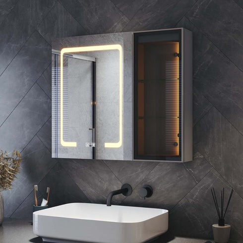 Arisanta Anti-fog LED Bathroom Cabinet With Glass Shelves