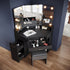 Marlo Black Corner Dressing Table with Triple Mirror & Storage - Makeup Vanity with Drawers