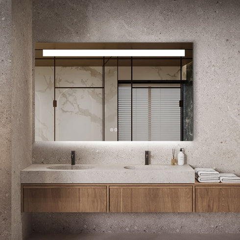 Miller Frameless Frosted Top Strip Frontlit LED Bathroom Mirror