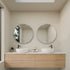 Meeray Framed Anti-fog LED Matte Black Round Bathroom Mirror with Optional Bluetooth Speaker