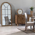 Clovelly Arched Iron Frame Recycled Pinewood Rustic Wooden Window Wall Mirror