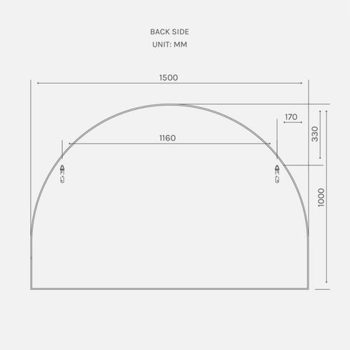 Aiva Arch Matt Black Wall Mirror