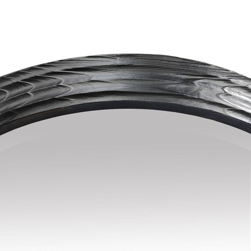 Penny Matte Black Round Wall Mirror