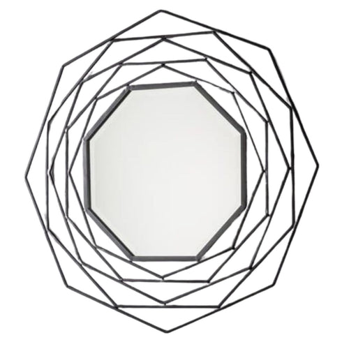 Mirrawin Metal Black Wall Mirror