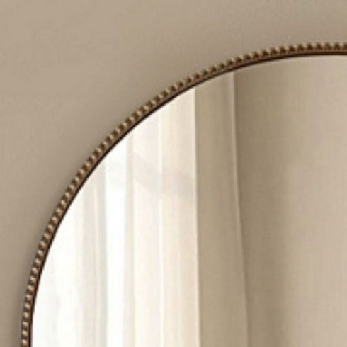 Dunsborough Gold Studded Arched Metal Frame Wall Mirror