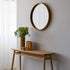 Gable Rubberwood Round Wall Mirror - Natural Wood Frame Decorative Mirror