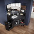 Marlo Black Corner Dressing Table with Triple Mirror & Storage - Makeup Vanity with Drawers