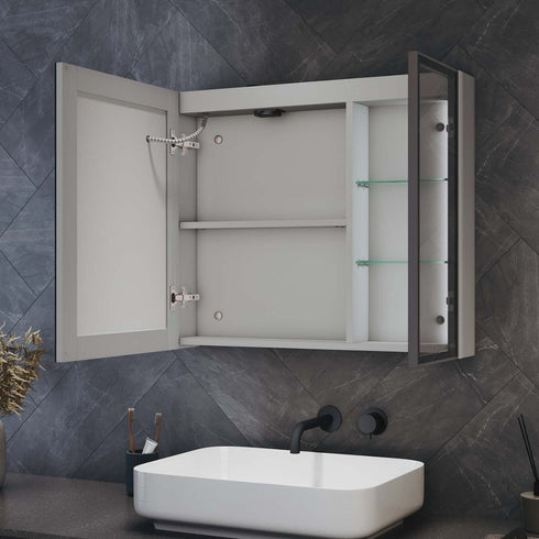 Arisanta Anti-fog LED Bathroom Cabinet With Glass Shelves