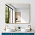 Gold aluminium framed mirror designed for bathrooms