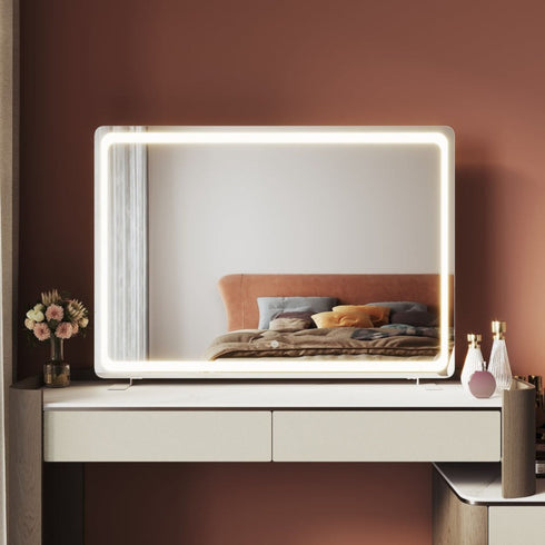 Modern vanity mirror with dimmable LED lighting