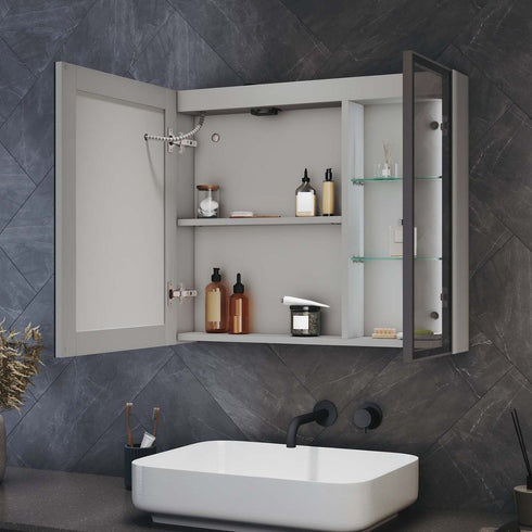 Arisanta Anti-fog LED Bathroom Cabinet With Glass Shelves