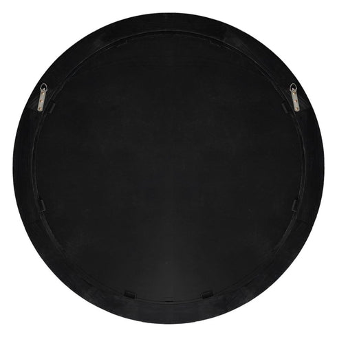 Penny Matte Black Round Wall Mirror