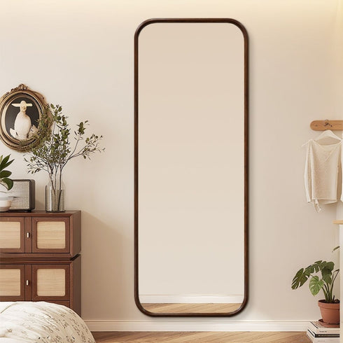 Merimbula Rectangular Walnut Wood Full Length Wall Mirror