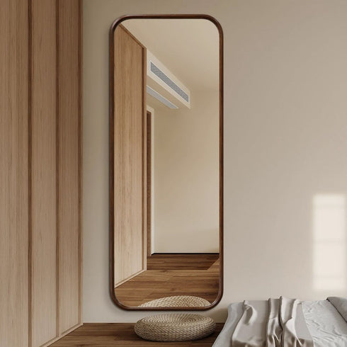 Merimbula Rectangular Walnut Wood Full Length Wall Mirror