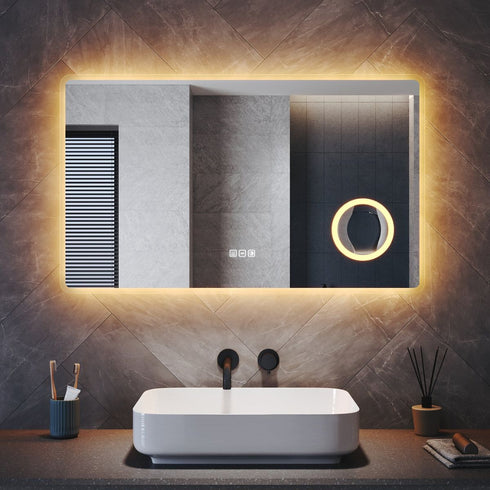 Kaylee 3x Magnification LED Bathroom Mirror with Wall Outlet & Memory Function