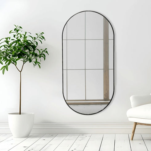 Kirra Oval Black Wall Mirror