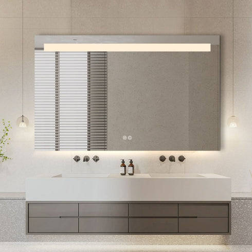 Miller Frameless Frosted Top Strip Frontlit LED Bathroom Mirror