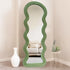 Wavy Velvet Frame Mirror lush green
