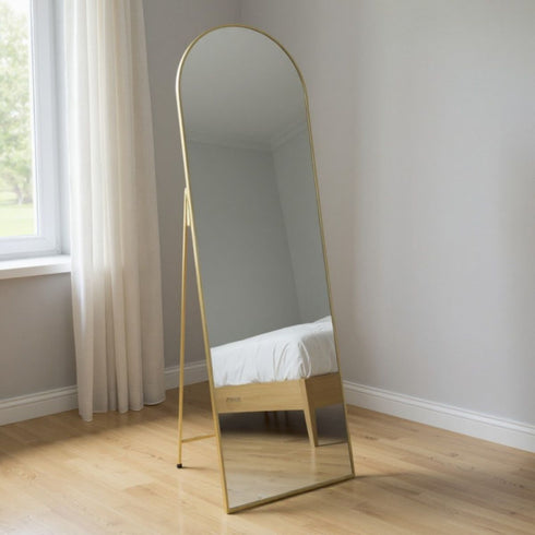 Dimity Gold Arched Standing Mirror