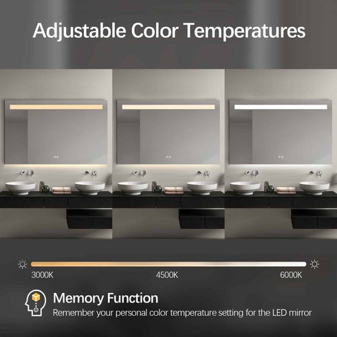 Miller Frameless Frosted Top Strip Frontlit LED Bathroom Mirror