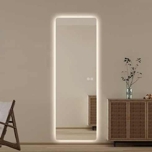 Inverloch Rectangular Edge-Lit LED Frameless Wall Mirror - Tricolour Dimmable Mirror