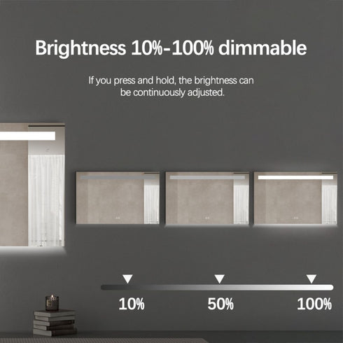 Miller Frameless Frosted Top Strip Frontlit LED Bathroom Mirror