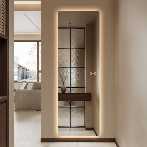 Inverloch Rectangular Edge-Lit LED Frameless Wall Mirror - Tricolour Dimmable Mirror