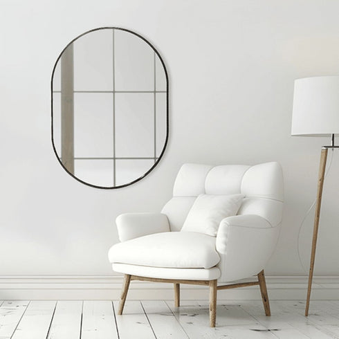 Kirra Oval Black Wall Mirror