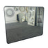 Rectangular black bathroom mirror with slim aluminium frame